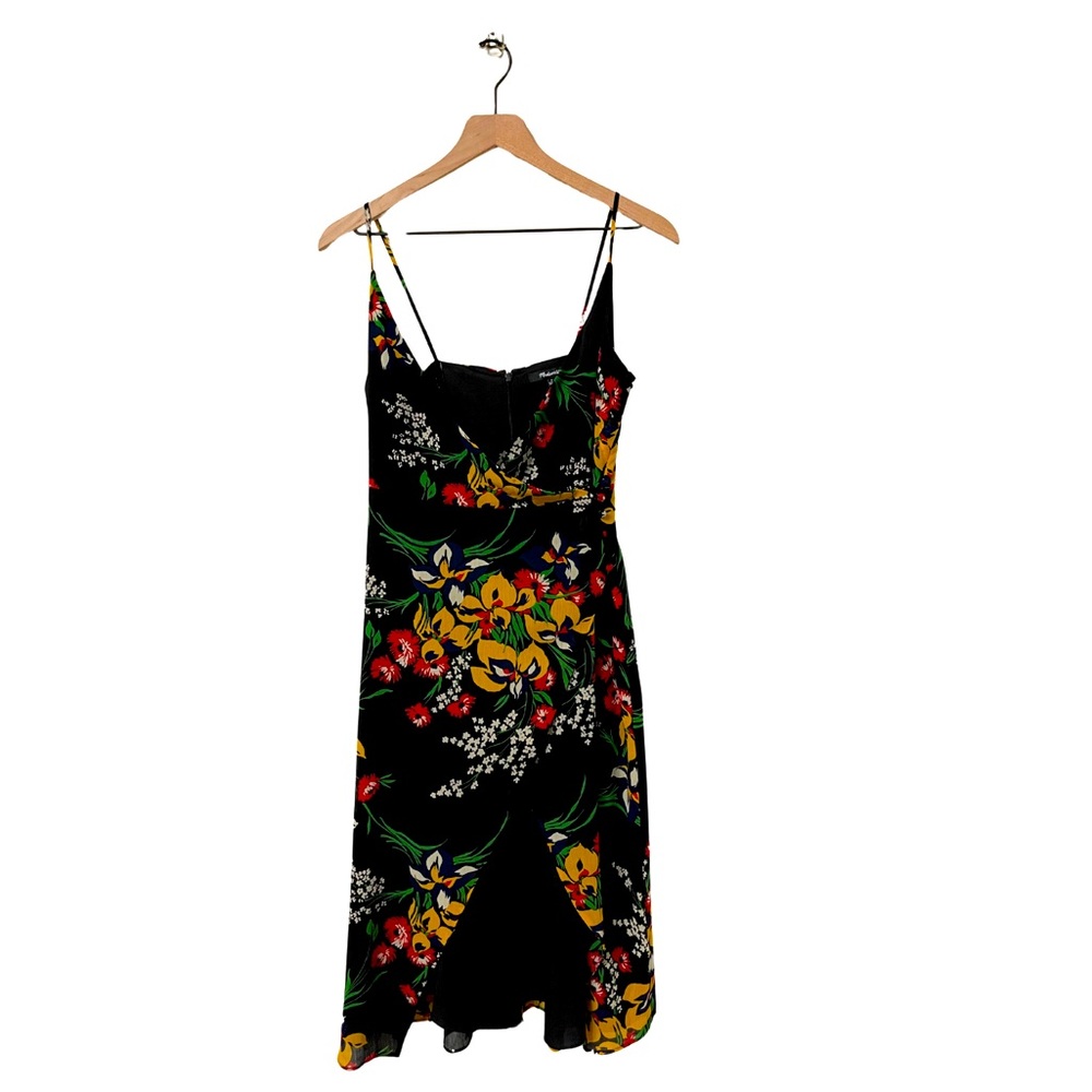 Madewell Multi-Color Cami Floral Orchid Bouquet Wrap Midi High-Low Dress Size 0 - Picture 1 of 10